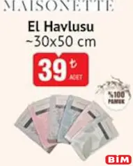MAİSONETTE EL HAVLUSU 30X50 CM fiyat ve kampanya bilgisi